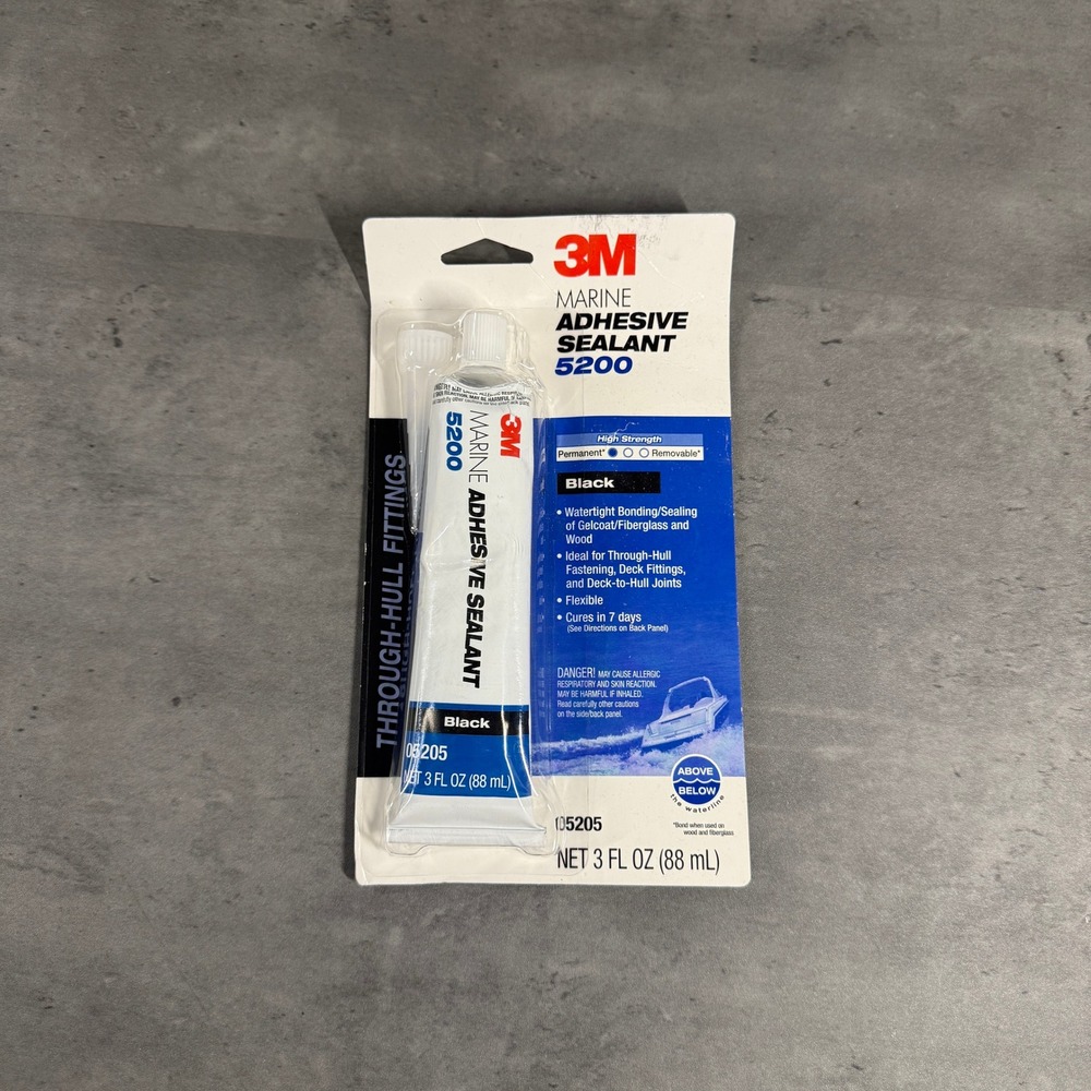 3M Adhesive Sealant 3 fl oz 5200 Black Marine Permanent 05205 NEW
